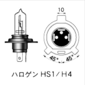M&H HS1/H4 12V45/45W PK43T-38 C(�N���A) 16BH C �o�C�N �w�b�h���C�g��