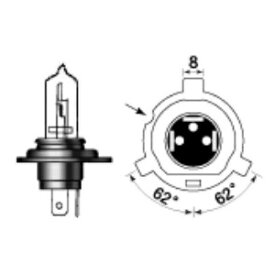 M＆H バイク ヘッドライト球 H4R 12V60/35W 特殊 B2C(B2クリア) 131 B2C フォルツァ｜XJR400-RII