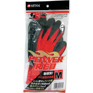 MITANI 背抜き手袋パワーレッド 1パック袋入 M 220096 作業 安全 保安