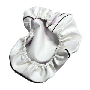 日本製シートカバー/レッツ/2(CA1KA/CA1PA)【白カバー・黒パイピング】(被せ)SUZUKI(スズキ)