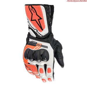 SP-8 V3 LEATHER GLOVE [1231 BLACK WHITE RED FLUO] XL 3558321 ApCX^[Y