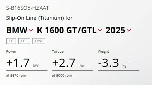 AKRAPOVIC BMW K1600GT BMW K1600GTL EC�d�l SLIP ON LINE �`�^�� S-B16SO5-HZAAT