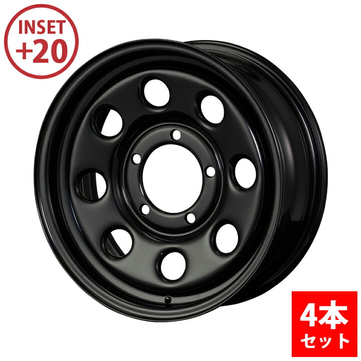 楽天市場】【4本セット】ジムニー ホイール 鉄八 16インチ 6.0J +20 