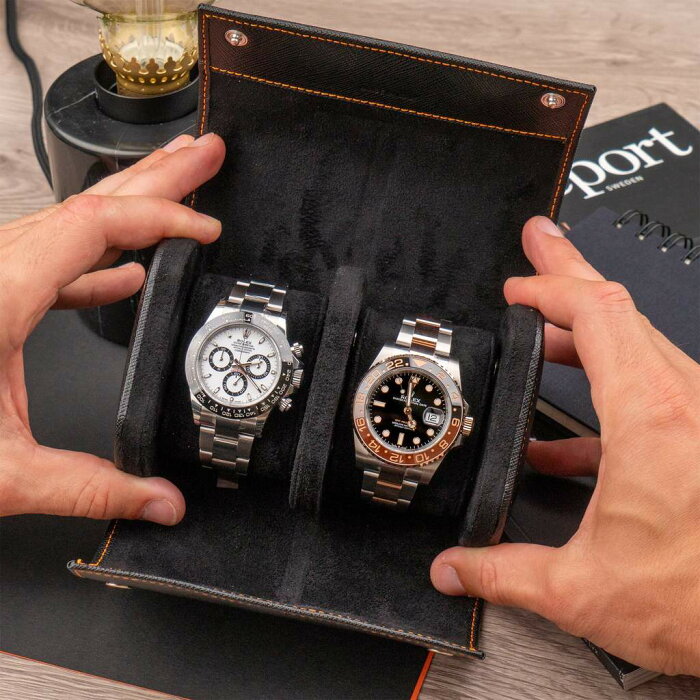 Iflw Ifl Watches ウォッチロール 2本用 Saffiano Black 黒 腕時計 ウォッチケース 本革 牛革 レザー エンボス 型押し 持ち運び コンパクト 旅行 携帯 時計 収納 インテリア ラグジュアリー 高級感 サフィアーノレザー 的詳細資料 日本商品代購 From Japan