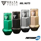 5穴用 20個セット DELTA FORCE MIL NUTS M12xP1.5 M12xP1.25 19HEX 4個入り デルタフォース ミルナット 選べる4カラー 軽量アルミナット 高強度 貫通タイプ ナット ジュラナット ホイール 交換 グリーン ブラック シルバー ベージュ