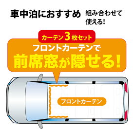 車中泊用カーテン フロント3枚セット 遮光 車用カーテン 車中泊 プライバシー 快適 旅行 行楽 便利 休憩 紫外線 UVカット 取付 簡単 目隠し 吸盤 取付 3枚入り 収納 スキー スノーボード 黒 ブラック 道の駅 RVパーク パーキング NAPOLEX【純正感覚】【即納】 JK-115