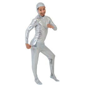 コスプレ 仮装 全身タイツ シルバー M 【 コスプレ 衣装 ハロウィン 仮装 パーティーグッズ おもしろ コスチューム タイツ レディース メンズ 男女兼用 おもしろコスチューム おもしろい 面白い 笑える 爆笑 ウケる 男性用 女性用 面白コスチューム 大人用 余興 】