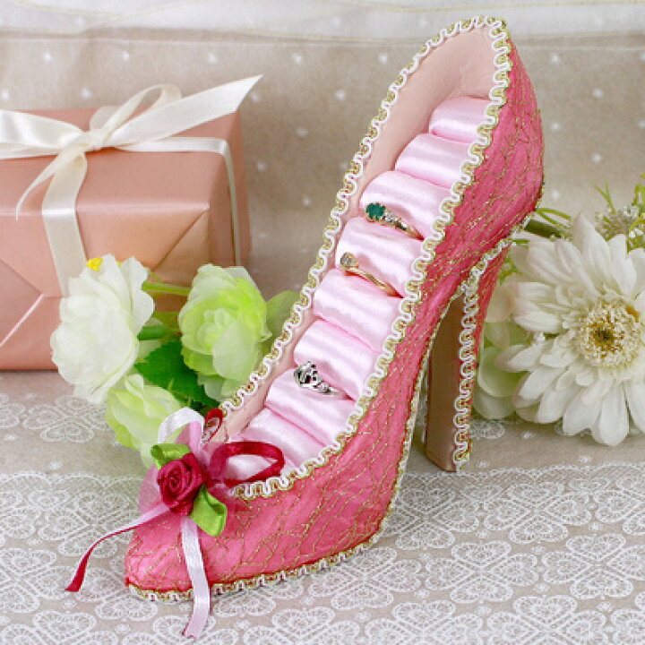 楽天市場】ハイヒール型リングホルダー ピンク×ゴールド 【 おしゃれ  