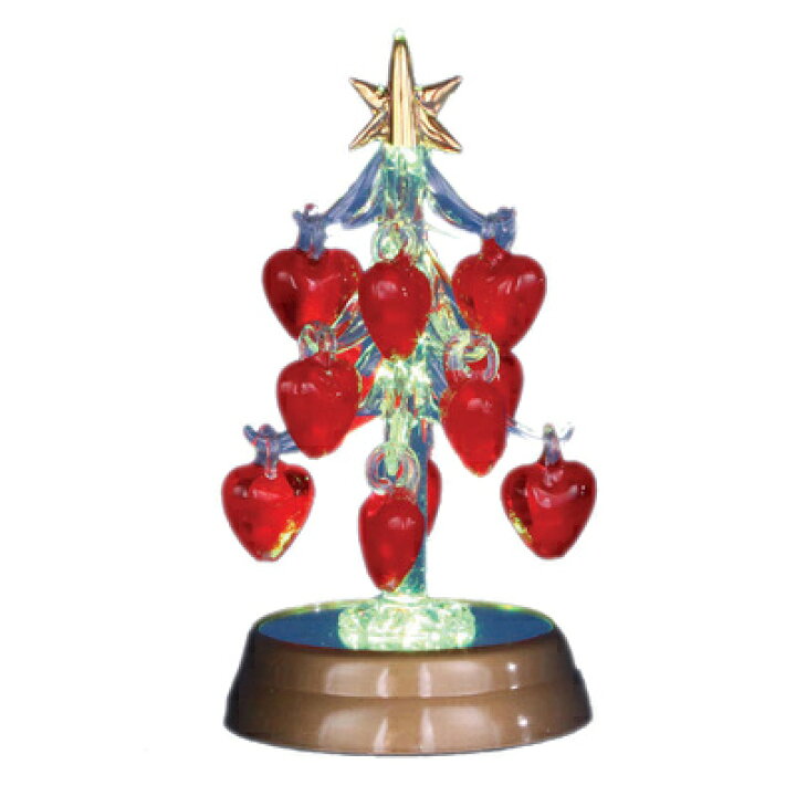 楽天市場 Ledグラスツリー ハートオーナメントレッド 15cm クリスマスパーティー クリスマス飾り クリスマスツリー 置物 雑貨 デコレーション ライト付き ガラス製 パーティーグッズ 装飾 パーティワールド