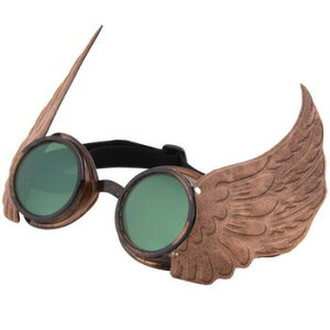 コスプレ 仮装 おもしろメガネ(ウイングゴーグル/ゴールド) 【 コスプレ 衣装 ハロウィン パーティーグッズ おもしろ 眼鏡 面白い めがね スチームパンク 変装グッズ ハロウィン 衣装 プチ仮