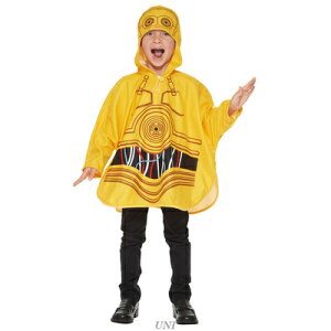 コスプレ 仮装 子ども用C3POポンチョ 【 コスプレ 衣装 ハロウィン 仮装 コスチューム 子供 スターウォーズ グッズ ポンチョ キッズ Star Wars 子供用 正規ライセンス品 映画キャラクター パーテ