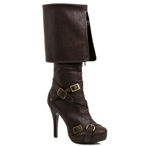 コスプレ 仮装 パイレーツ レースアップブーツ ブラウン 23cm Size 6 【 コスプレ 衣装 ハロウィン 海賊 パーティー 靴 レディース ブーツ シューズ ハロウィン 衣装 変装グッズ パーティーグッ