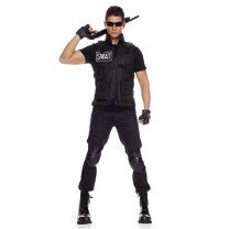 Barsado ハロウィン 仮装 コスプレ SWAT スワット 子供 キッズ ベスト 帽子 男性 衣装 コスチューム ポリス 警察 タクティカルベスト ミリタリー アーミー キャップ ベスト 帽子 2点セット 男女兼用 おもちゃ