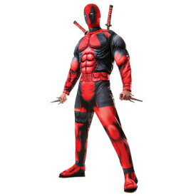 コスプレ 仮装 大人用デッドプール マーベルコミック 仮装・コスプレ衣装/大人用 映画キャラクター 男性用STD メンズ ハロウィン 文化祭 学園祭 パーティー 公式ライセンス 正規ライセンス品 胸板パット付 肩パット付 背中マジックテープ留め ベルト紐タイプ フットカバー付