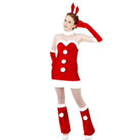 サンタ　コスプレ CLUB QUEEN Pop Bunny Santa(ポップバニーサンタ) 【 コスプレ 衣装 レディース 服 動物 アニマル セクシー コスチューム ワンピース バニー ノースリーブ サンタコスプレ 仮装 大人用 サンタクロース 兎 サンタ服 女性用 ウサギ クリスマス 】