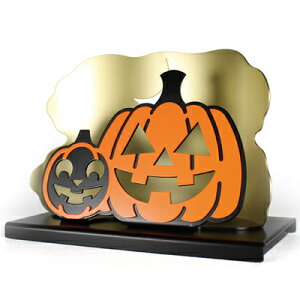 ハロウィンセット-01 ゴールドメッキ仕上 オレンジ 【 インテリア 雑貨 ハロウィン かぼちゃ ライトアップ デコレーション 装飾品 パンプキン 光る 南瓜 ジャックオーランタン 飾り カボチャ