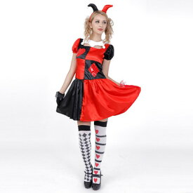 コスプレ 仮装 CLUB QUEEN Crown Girl(クラウンガール) 【 コスプレ 衣装 ハロウィン 仮装 レディース 服 コスチューム ピエロ ピエロコスチューム 余興 ピエロ衣装 ピエロ服 ぴえろ パーティーグッズ 道化師 女性用 大人用 】