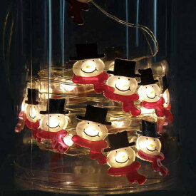 電池式LEDライト スノーマン 20球 【 室内 イルミネーションライト 電飾 乾電池 クリスマス飾り デコレーション 装飾 パーティーグッズ 屋内 電球 雑貨 クリスマスパーティー 】