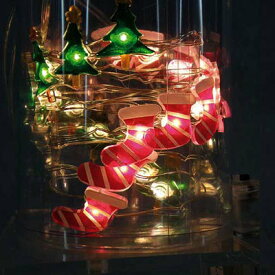 電池式LEDライト ツリー＆ソックス 20球 【 室内 イルミネーションライト 乾電池 屋内 雑貨 装飾 電飾 電球 クリスマスパーティー クリスマス飾り デコレーション パーティーグッズ 】