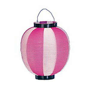 ポリ提灯大ニ色 ピンク/白 【 お祭り 装飾 夏祭り 飾り イベントグッズ 縁日 装飾品 イベント用品 子ども会 ちょうちん 屋台 】