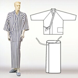 【取寄品】 セパレートねまき 秋冬用 紳士 グレー 【 衣類 福祉用品 介護用品 】