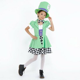 コスプレ 仮装 Patymo HALLOWEEN ガーリーハッター キッズ 【 コスプレ 衣装 ハロウィン 仮装 コスチューム 子供 不思議の国のアリス グッズ キッズ 帽子屋 パーティーグッズ 子ども用 童話 こども 女の子 マッドハッター おとぎ話 】