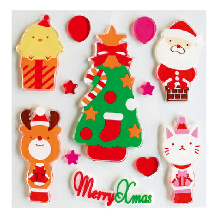 楽天市場 ウィンドウポップ クリスマスアニマルズ 装飾 パーティーグッズ クリスマス飾り デコレーション クリスマスパーティー 雑貨 窓 鏡 ジェル パーティワールド