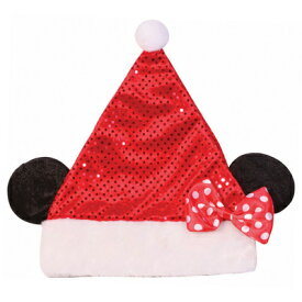 【取寄品】 クリスマス ミニーマウス キラキラサンタ帽子 【 サンタ コスプレ ハット 小物 変装グッズ Disney かぶりもの アクセサリー 仮装 ディズニー公式ライセンス キャップ 】
