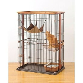 【取寄品】 ウッドワンサークルキャット 2段タイプ ボンビアルコン 猫用品 ケージ ハンモック付き