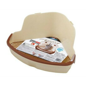 【取寄品】 ウサギの固定式コーナートイレ L ミニアニマン トイレ用品 うさぎ用品 小動物 ワンタッチロック ナスカンフック 背面高設計 かじり防止カバー