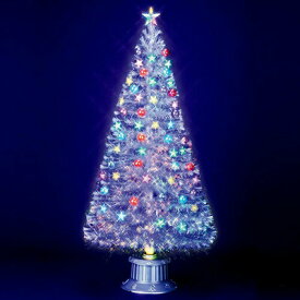 クリスマスツリー 150cm とっても光るレインボースターホワイトファイバーツリー 【 飾り 装飾 ライト 】