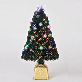 【取寄品】 クリスマスツリー 60cm とっても光るギアシェイプLEDグリーンボールツリー 【 ライト 小型 装飾 ファイバーツリー 小さい 飾り ミニツリー 卓上ツリー 】