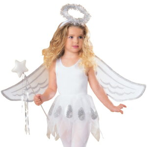 コスプレ 仮装 エンジェル・アクセサリーキット 子供用 【 子ども用 変装グッズ パーティーグッズ キッズ コスチューム ハロウィン 衣装 ウイング 天使の輪 プチ仮装 こども 羽 翼 】