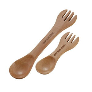 【取寄品】 CAPTAIN STAG(キャプテンスタッグ) ウッドブレス スプーン&フォーク 2個組セット UP-2700 【 BBQ レジャー用品 キャンプ用品 アウトドア用品 バーベキュー用品 食器 テーブルウェア カ