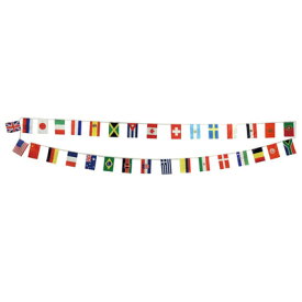 [2点セット] 万国旗 Newワールドフラッグ32 (9m) 【 小学生 POP 飾り 世界の国旗 ディスプレイ 販促品 運動会用品 デコレーション 店舗装飾品 スポーツ 連続旗 】