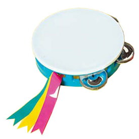 【取寄品】 [4点セット] タンバリン (中)リボン付 (ブルー) 【 宴会グッズ カラオケグッズ 盛り上げグッズ パーティー用品 演出 パーティーグッズ イベント用品 パーティー楽器 】