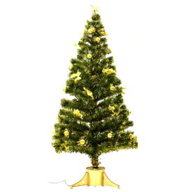 クリスマスツリー 150cm光ファイバーツリー(金色装飾/金色葉) 【 飾り ライト 】
