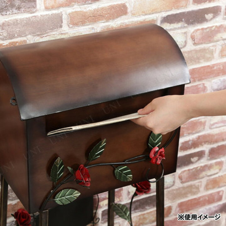 楽天市場】【直送品】 メールボックス ローズ横型 ブラウン 