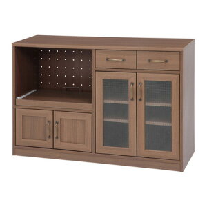 【取寄品】【直送品】 キッチンカウンター 幅120cm ミディアムブラウン 【 カウンターワゴン キッチン用品 棚 キッチンワゴン キャスター付き リビング家具 インテリア雑貨 収納家具 キッチ