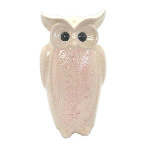陶器フクロウ ピンク (25cm) 【 動物 アニマルオブジェ インテリア雑貨 おしゃれ 置物 】