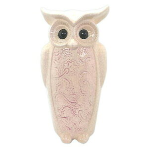 陶器フクロウ ピンク (31cm) 【 おしゃれ インテリア雑貨 アニマル 動物 置物 フクロウ アニマルオブジェ 】