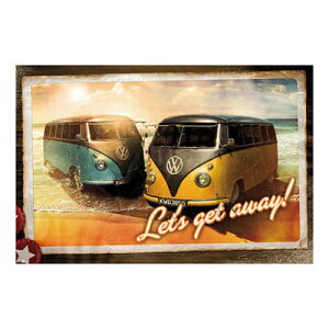 �y���i�z VW Camper Let's Get Away �|�X�^�[ �n�[�g�A�[�g�R���N�V���� �|�X�g�J�[�h �C���e���A�p�i