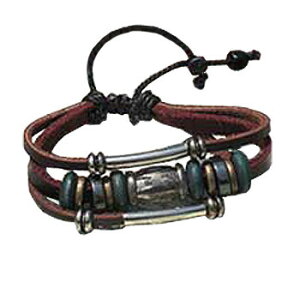 リアルレザーブレスレット トリプルライン×リング 【 アクセサリー メンズ ジュエリー リング レザーブレスレット 男性用 革 】