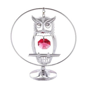 【取寄品】 クリスタル オーナメント フクロウ レッド 【 置物 インテリア雑貨 ガラス細工 スワロフスキー 飾り ミニチュア 】