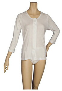 【取寄品】 「あしたも元気」 U前開き肌着 女性用7分袖 7分袖Mサイズ 【 福祉用品 衣類 介護用品 】