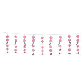 [2点セット] 江戸桜フレンジ (180×50cm) 下野装飾 店舗装飾 お花見 桜装飾品 ガーランド コード フリンジ ピンク色