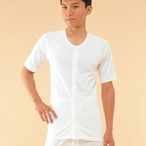 【取寄品】 紳士用前開き 5分袖 5分袖Sサイズ 【 福祉用品 介護用品 衣類 】