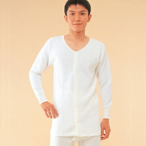 【取寄品】 紳士用前開き 秋冬用長袖 LL 【 衣類 福祉用品 介護用品 】