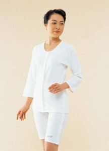 【取寄品】 婦人用前開き 7分袖 7分袖Lサイズ 【 福祉用品 介護用品 衣類 】