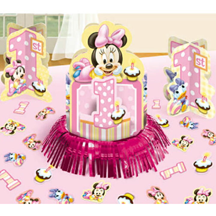 楽天市場 1歳 誕生日 飾り付け テーブルデコキット ディズニーミニー1stバースデー 誕生日 バースデー パーティー ベビーミッキー ベビーミニー 1歳誕生日 テーブルウェア Pg2567 バルーンとpartyのイベントシティ